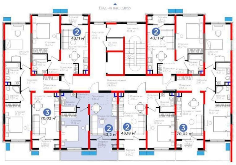 BI Sado Business majmuasida 2 xonali kvartira, balkon bilan
