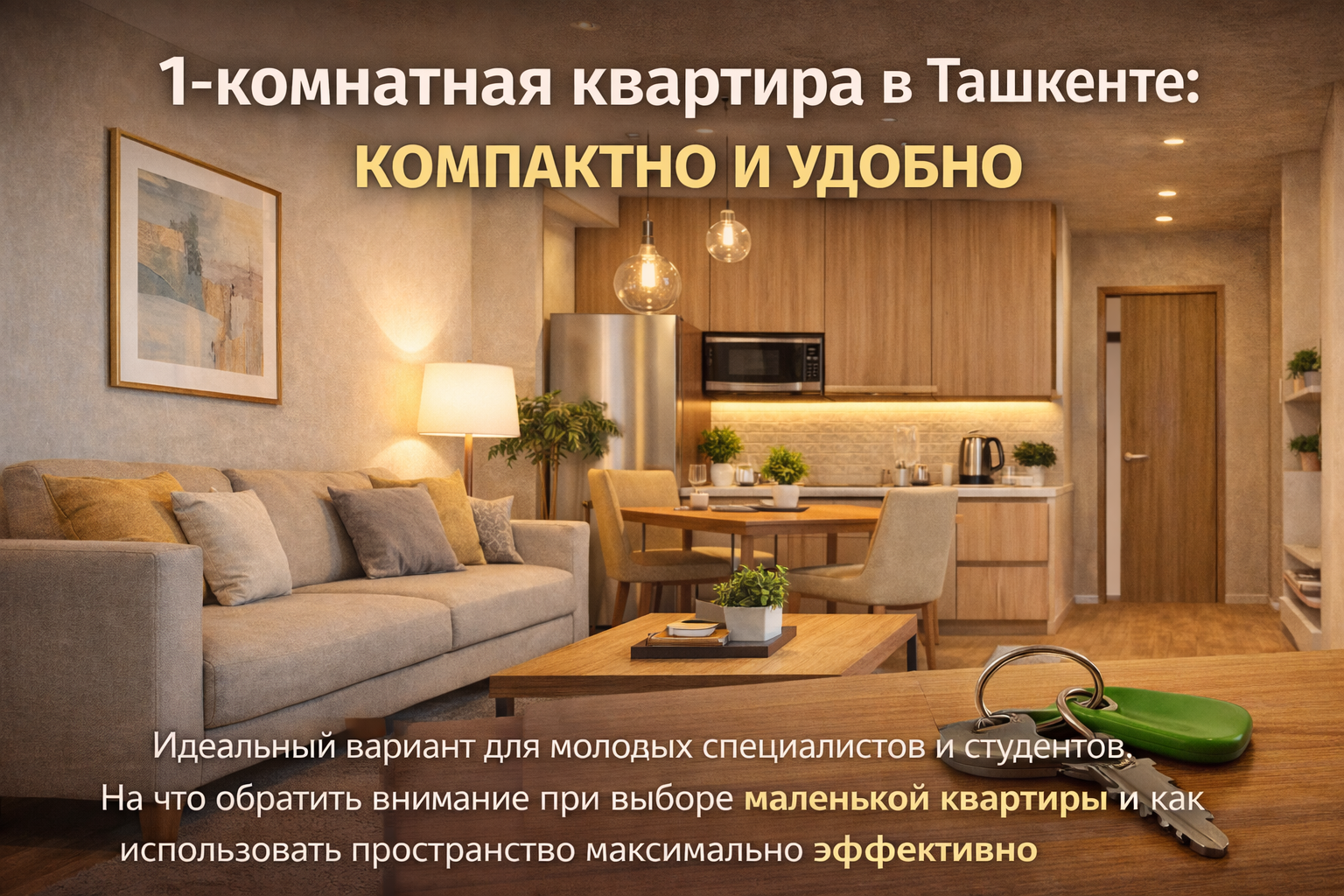 Toshkentdagi 1 xonali kvartira: ixcham va qulay