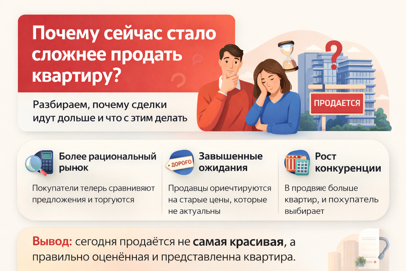 Почему сейчас стало сложнее продать квартиру