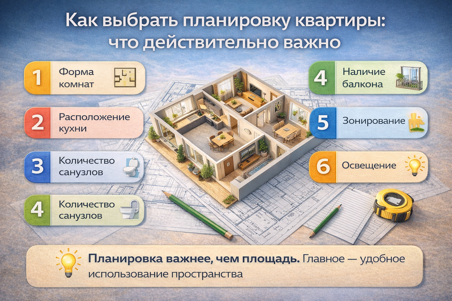 Как выбрать планировку квартиры: что действительно важно